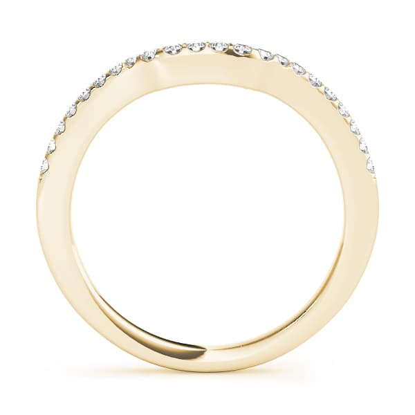 Single Row Curved Wedding Band (0.18 ct. tw.), Side view in yellow gold