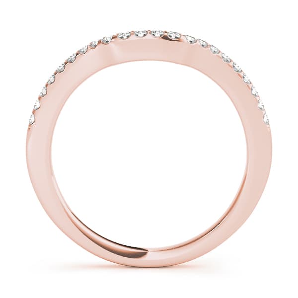 Single Row Curved Wedding Band (0.2 ct. tw.), Side view in rose gold