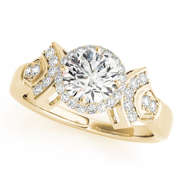 fits 6.5mm to 7.0mm center, style 84053, Front view in yellow gold