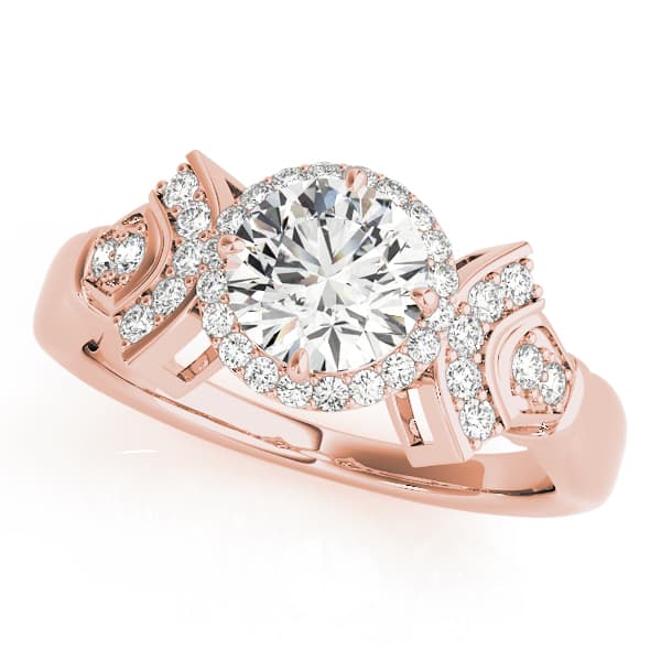 fits 6.5mm to 7.0mm center, style 84053, Front view in rose gold
