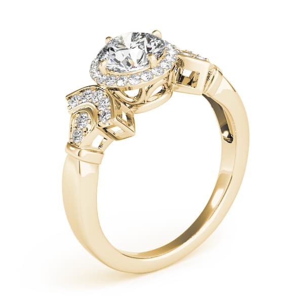 fits 6.5mm to 7.0mm center, style 84053, Angle view in yellow gold
