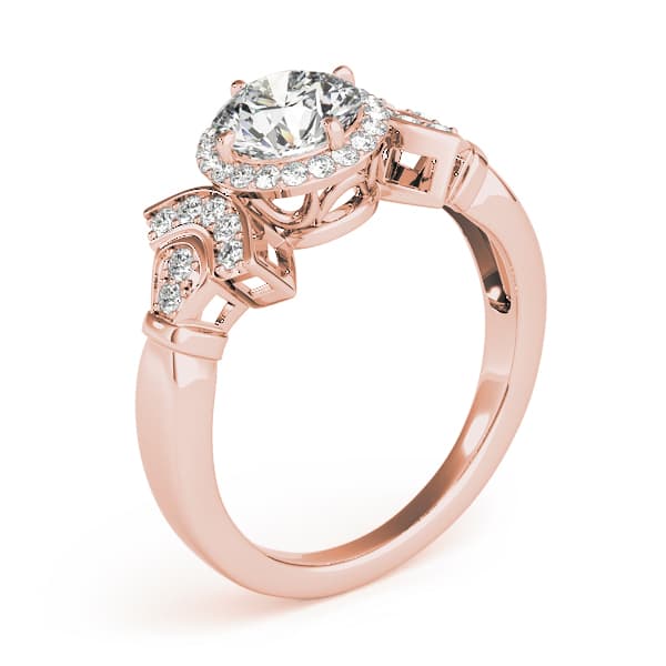 fits 6.5mm to 7.0mm center, style 84053, Angle view in rose gold