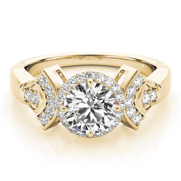 fits 6.5mm to 7.0mm center, style 84053, On hand view in yellow gold