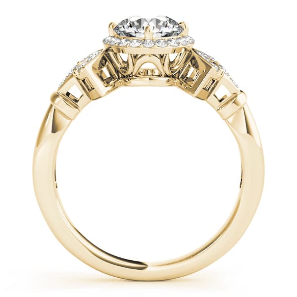 fits 6.5mm to 7.0mm center, style 84053, Side view in yellow gold