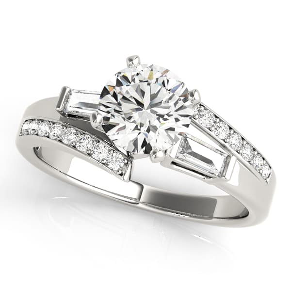 ENGAGEMENT RINGS FANCY SHAPE BAGUE — style 84061 in 10k White Gold
