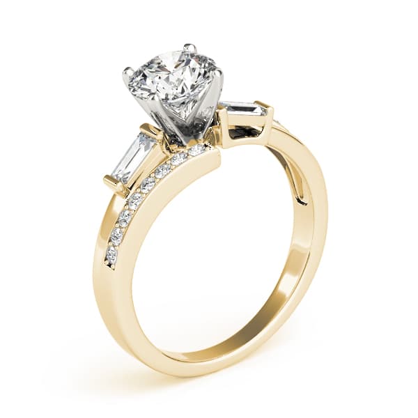 Fancy Shape Bague Engagement Ring, style 84061, Top view in yellow gold