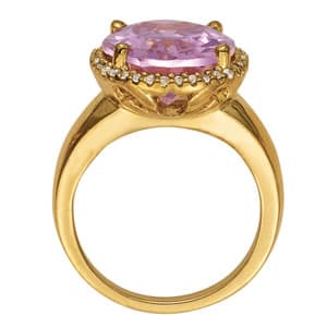 Oval Shaped Color Ring (0.19 ct. tw.), Side view in white gold or platinum