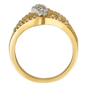 Double Row Fashion Ring (1/4 ct. tw.), Side view in white gold or platinum