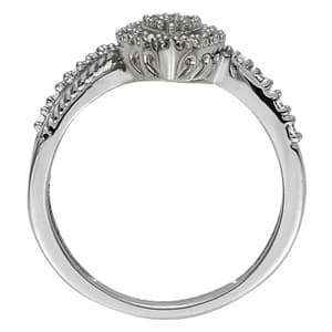 Diamond Fashion Cluster (1/4 ct. tw.), Side view in white gold or platinum