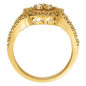 Diamond Fashion Cluster (0.42 ct. tw.), Side view in white gold or platinum