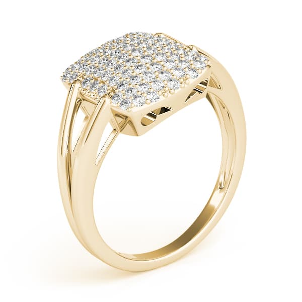 Diamond Fashion Cluster (3/8 ct. tw.), Angle view in yellow gold