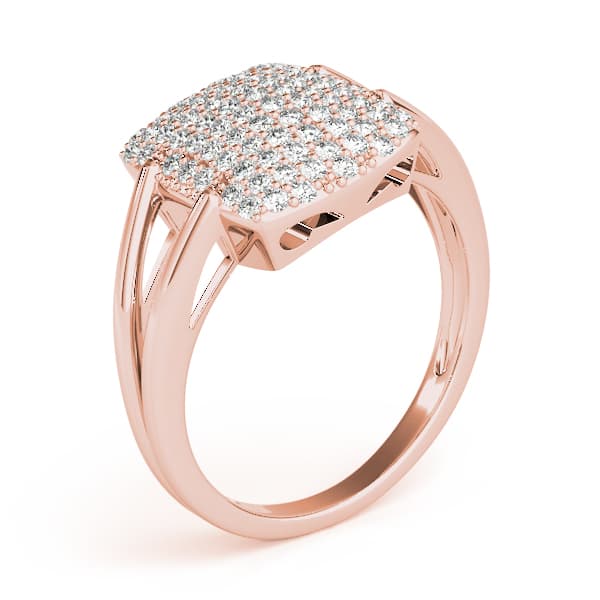 Diamond Fashion Cluster (3/8 ct. tw.), Angle view in rose gold