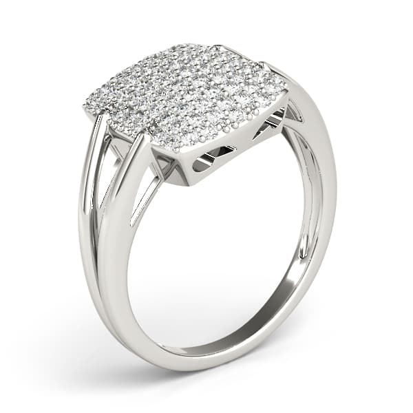 Diamond Fashion Cluster (3/8 ct. tw.), Angle view in white gold or platinum