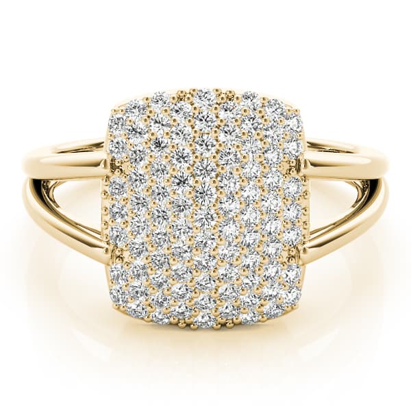 Diamond Fashion Cluster (3/8 ct. tw.), On hand view in yellow gold