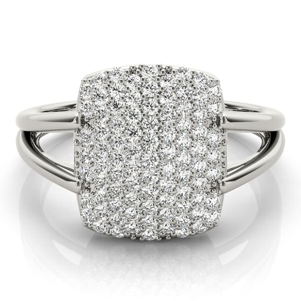 Diamond Fashion Cluster (3/8 ct. tw.), On hand view in white gold or platinum