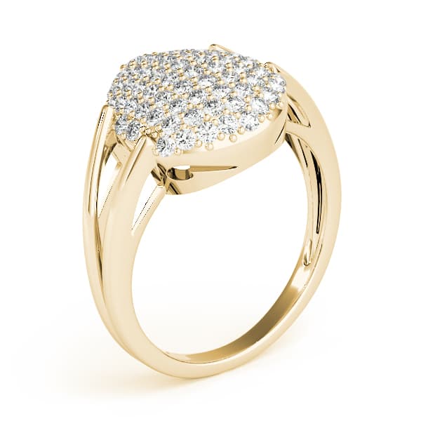 Diamond Fashion Cluster (0.54 ct. tw.), Angle view in yellow gold