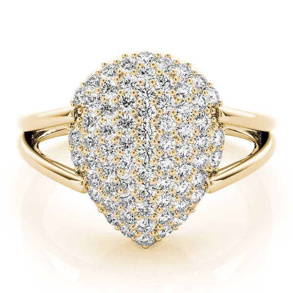 Diamond Fashion Cluster (0.54 ct. tw.), On hand view in yellow gold