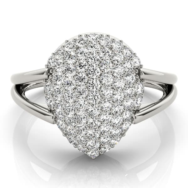 Diamond Fashion Cluster (0.54 ct. tw.), On hand view in white gold or platinum