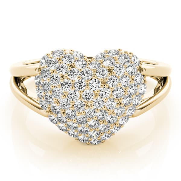 Diamond Fashion Cluster (0.54 ct. tw.), On hand view in yellow gold