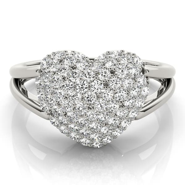 Diamond Fashion Cluster (0.54 ct. tw.), On hand view in white gold or platinum