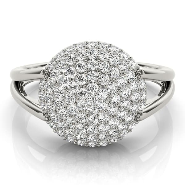 Diamond Fashion Cluster (0.54 ct. tw.), On hand view in white gold or platinum