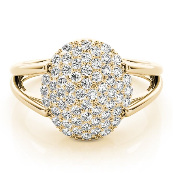 Diamond Fashion Cluster (0.54 ct. tw.), On hand view in yellow gold