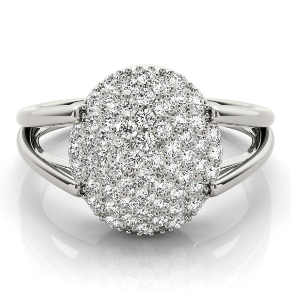 Diamond Fashion Cluster (0.54 ct. tw.), On hand view in white gold or platinum