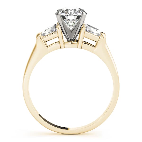 3 Stone Traps & H Engagement Ring, style 84111, Side view in yellow gold