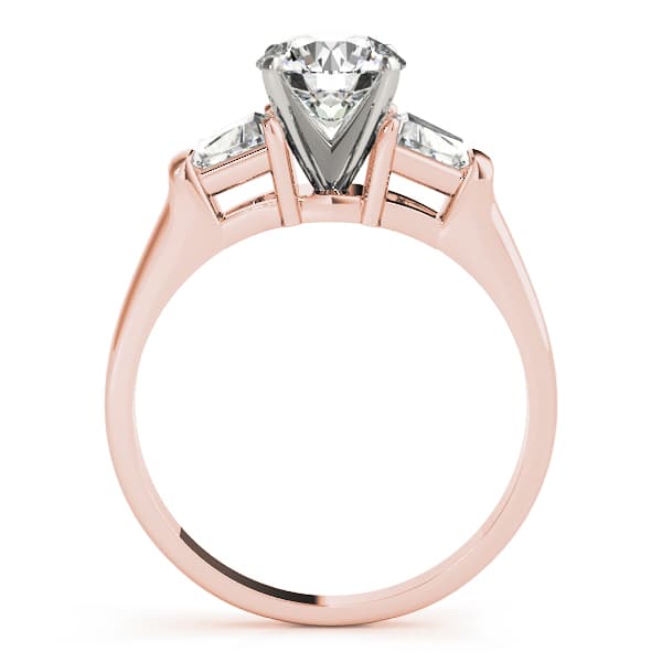 3 Stone Traps & H Engagement Ring, style 84111, Side view in rose gold