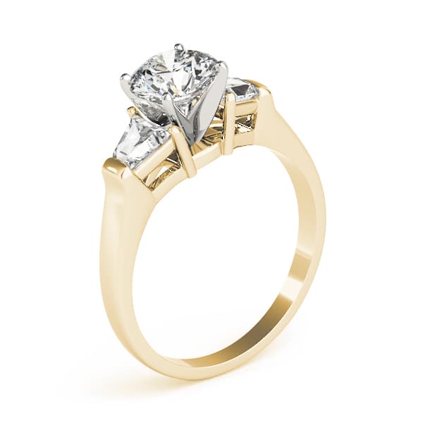 3 Stone Traps & H Engagement Ring, style 84111, Top view in yellow gold