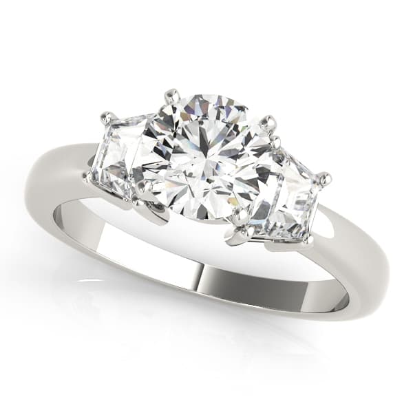 3-Stone Trapezoid Engagement Ring — style 84112 in 10k White Gold