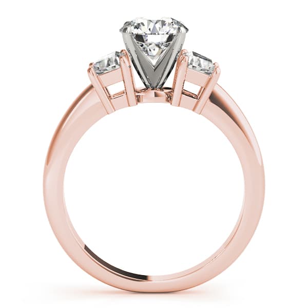 3-Stone Trapezoid Engagement Ring, style 84112, Side view in rose gold