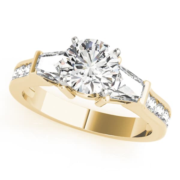 Fancy Shape Bague Engagement Ring, style 84115, Front view in yellow gold