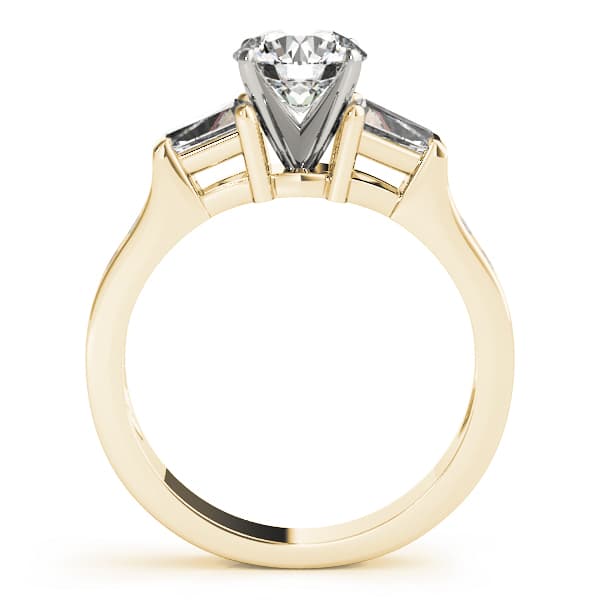 Fancy Shape Bague Engagement Ring, style 84115, Side view in yellow gold