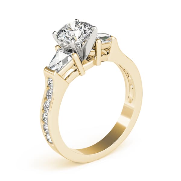 Fancy Shape Bague Engagement Ring, style 84115, Top view in yellow gold