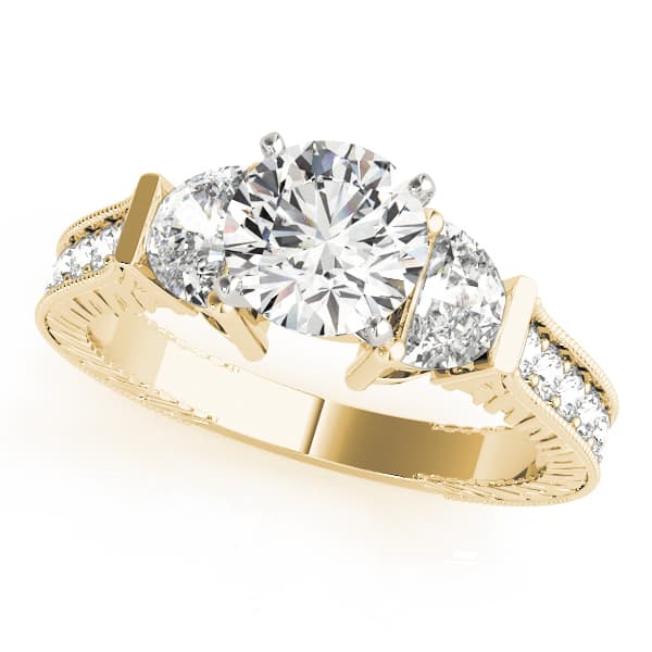 Fancy Shape Any S Engagement Ring, style 84116, Front view in yellow gold