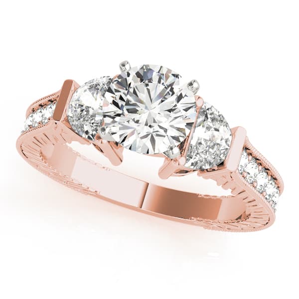 Fancy Shape Any S Engagement Ring, style 84116, Front view in rose gold