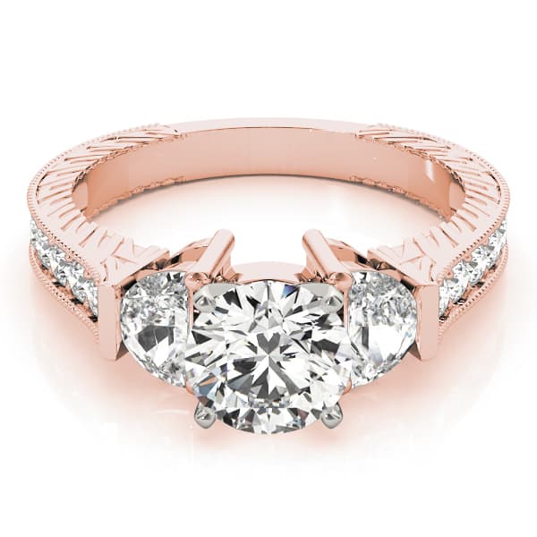 Fancy Shape Any S Engagement Ring, style 84116, On hand view in rose gold