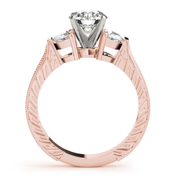 Fancy Shape Any S Engagement Ring, style 84116, Side view in rose gold
