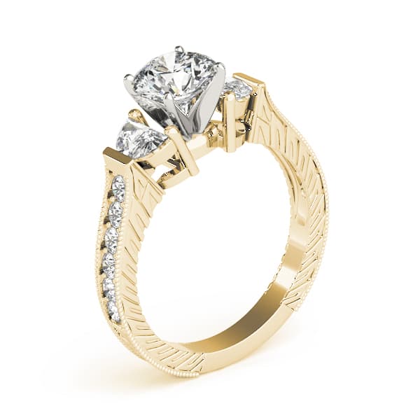 Fancy Shape Any S Engagement Ring, style 84116, Top view in yellow gold