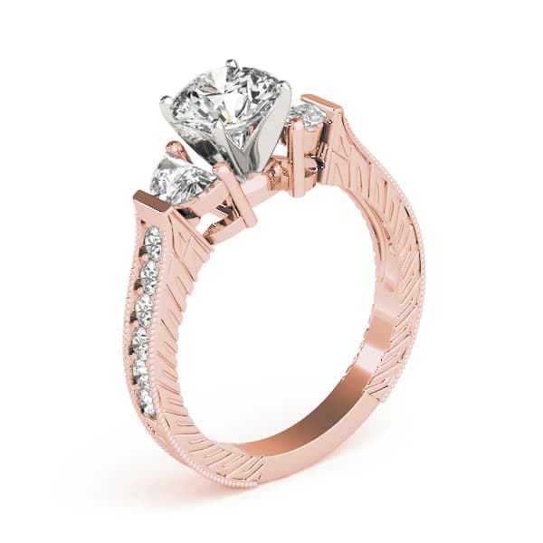 Fancy Shape Any S Engagement Ring, style 84116, Top view in rose gold
