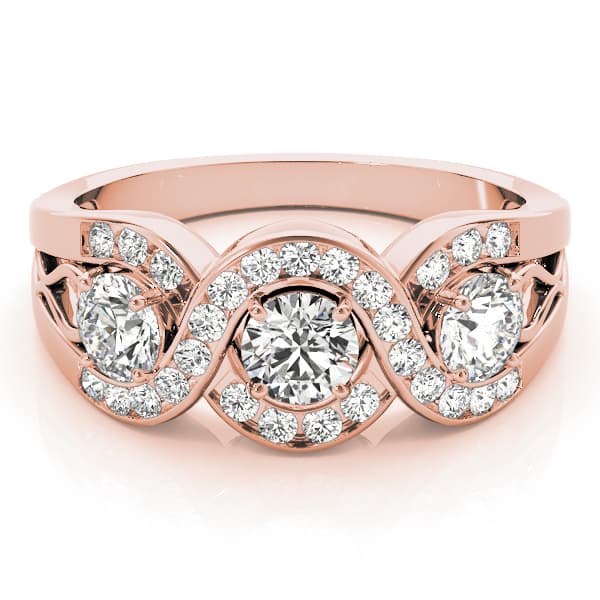Infinity Twisted Channel Set Engagement Ring, style 84119, On hand view in rose gold