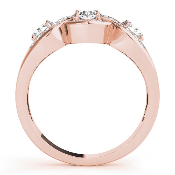 Infinity Twisted Channel Set Engagement Ring, style 84119, Side view in rose gold