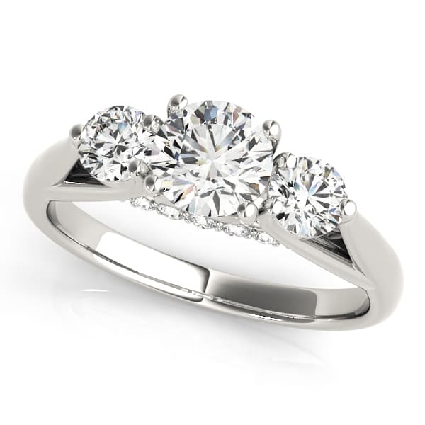 ENGAGEMENT RINGS 3 STONE ROUND — style 84124 in 10k White Gold
