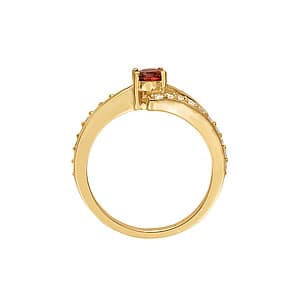 Oval Gemstone Ring (0.3 ct. tw.), Side view in white gold or platinum