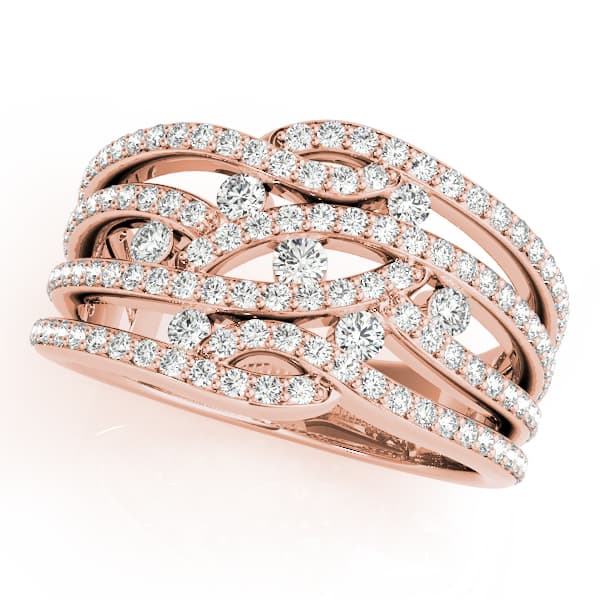 Diamond Fashion Fashion Rings (0.99 ct. tw.), Front view in rose gold
