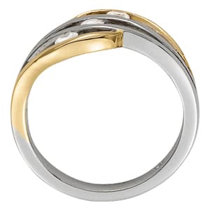 Multi-Row Split Shank Wedding Ring (1/4 ct. tw.), Side view in white gold or platinum