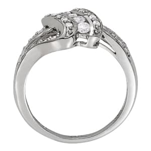 Swirl Multi-Row Fashion Ring (0.54 ct. tw.), Side view in white gold or platinum