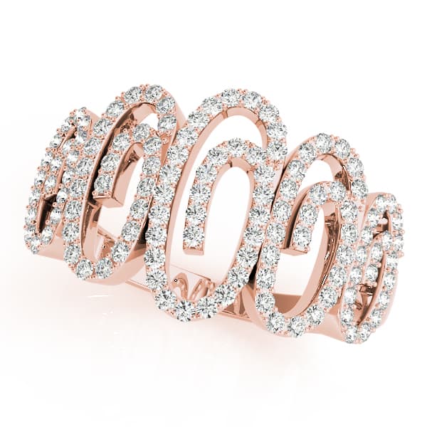 Diamond Fashion Fashion Rings (0.59 ct. tw.), Front view in rose gold
