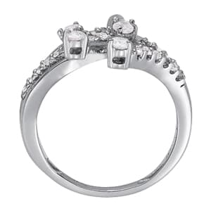 Triple Row Fashion Rings (0.54 ct. tw.), Side view in white gold or platinum